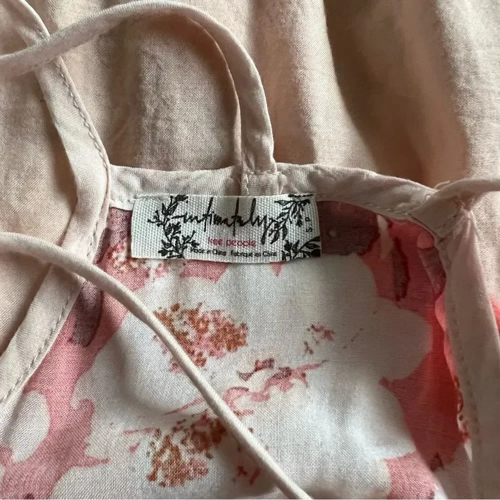 Intimately Free People Peach Floral Strappy Mini Dress